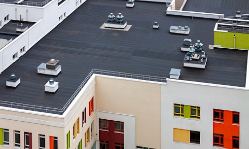 Rooftop of a building shot from afar